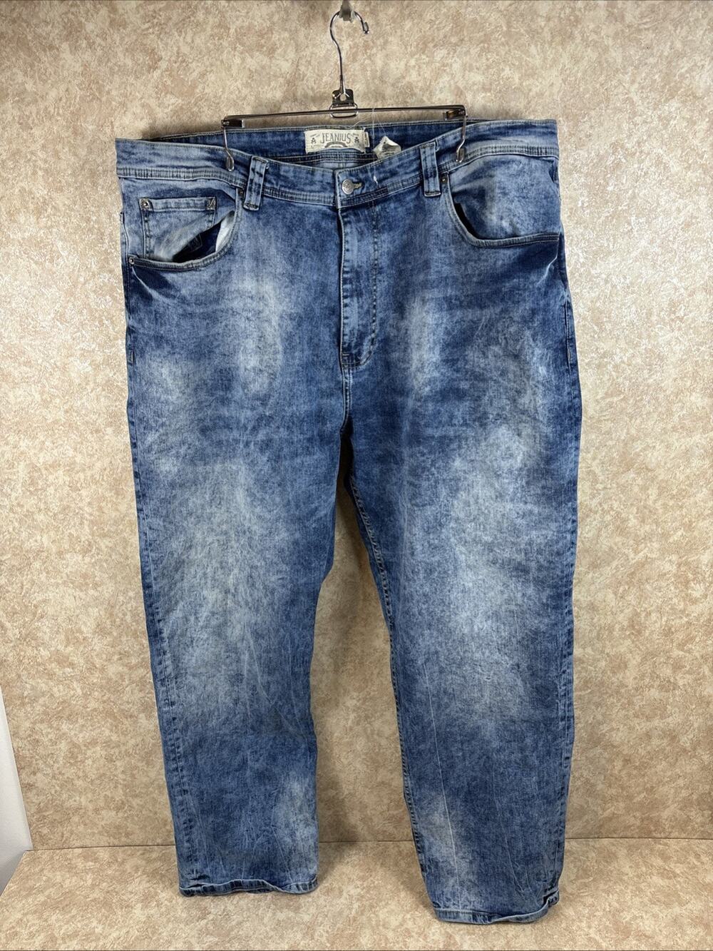 Akademiks Jeanius Y2K Denim Jeans Men's Size 46 Baggy Acid Wash Street JJT